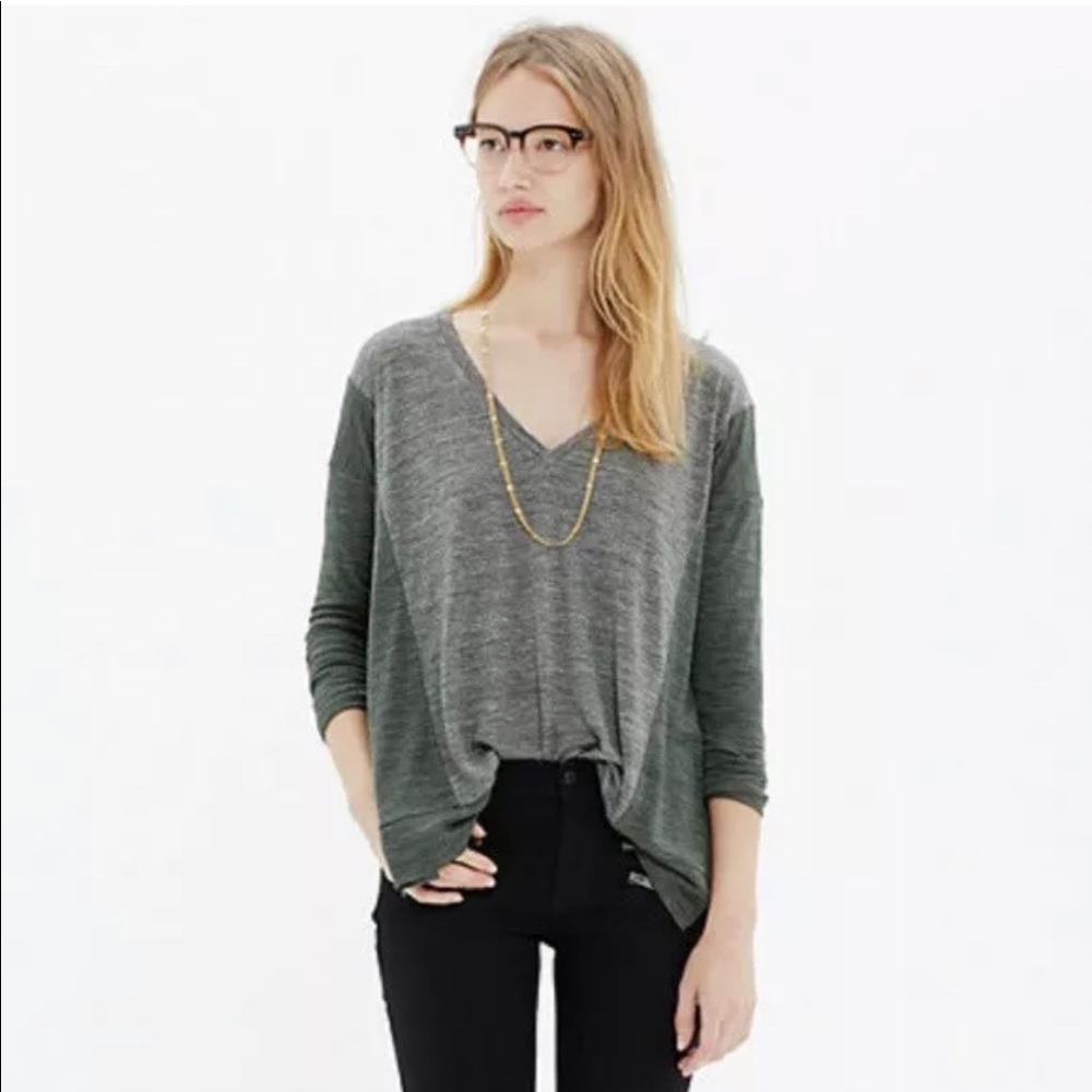 Madewell | Grey Knit Slouchy Top